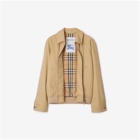 Gabardine Chester Harrington Jacket in Flax 